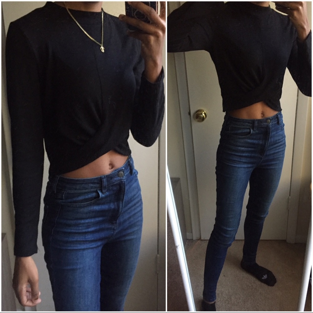 Derek Heart Front Knotted Crop Top Small - Picture 1 of 6